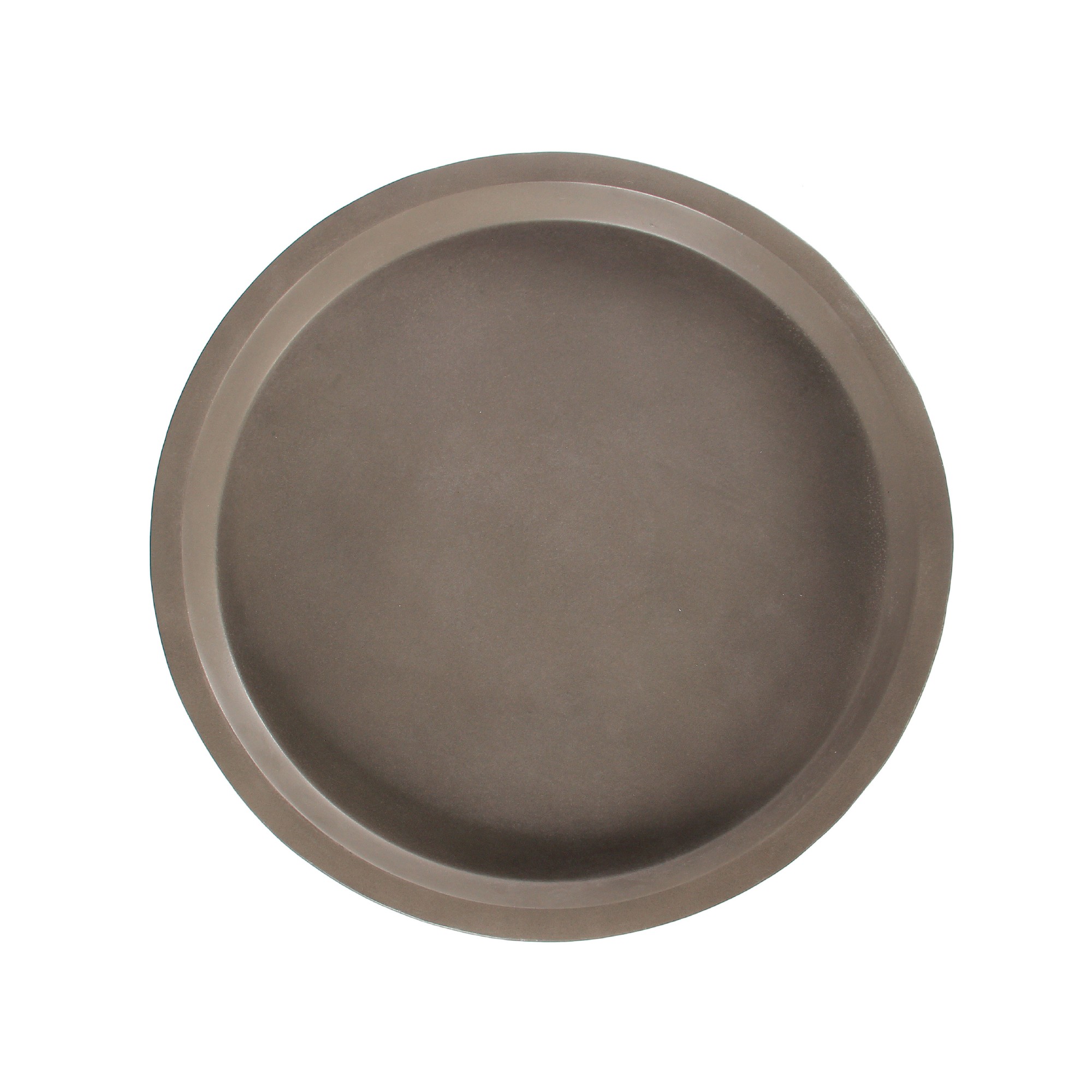 Beistelltisch 'Kerben' hoch, grau, braun, Ø 46 cm, H 55 cm von fischer's lagerhaus