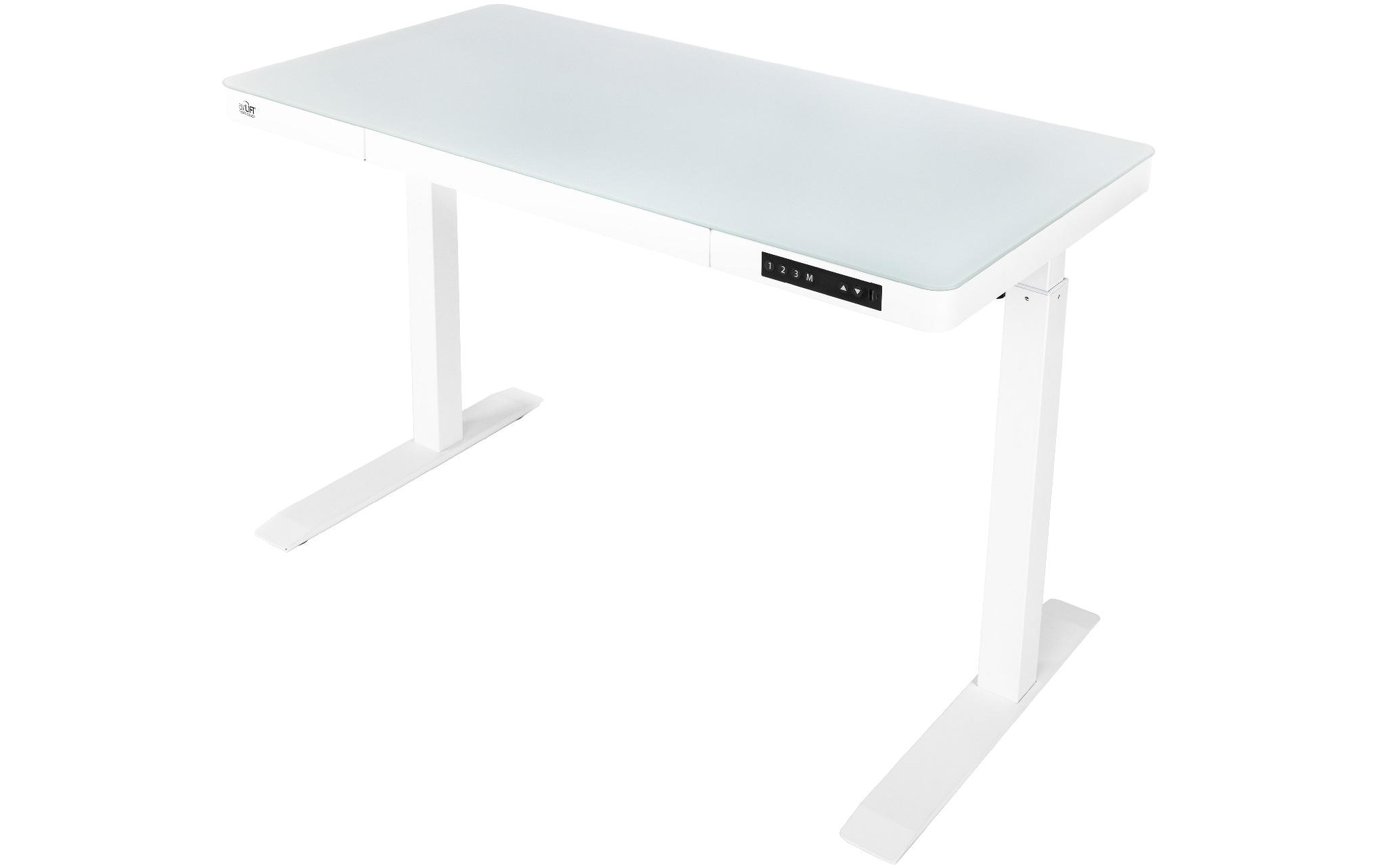 Stehtisch Airlift 1.2 x 0.6 m, Weiss<br>Tischgestell mit Glasplatte
