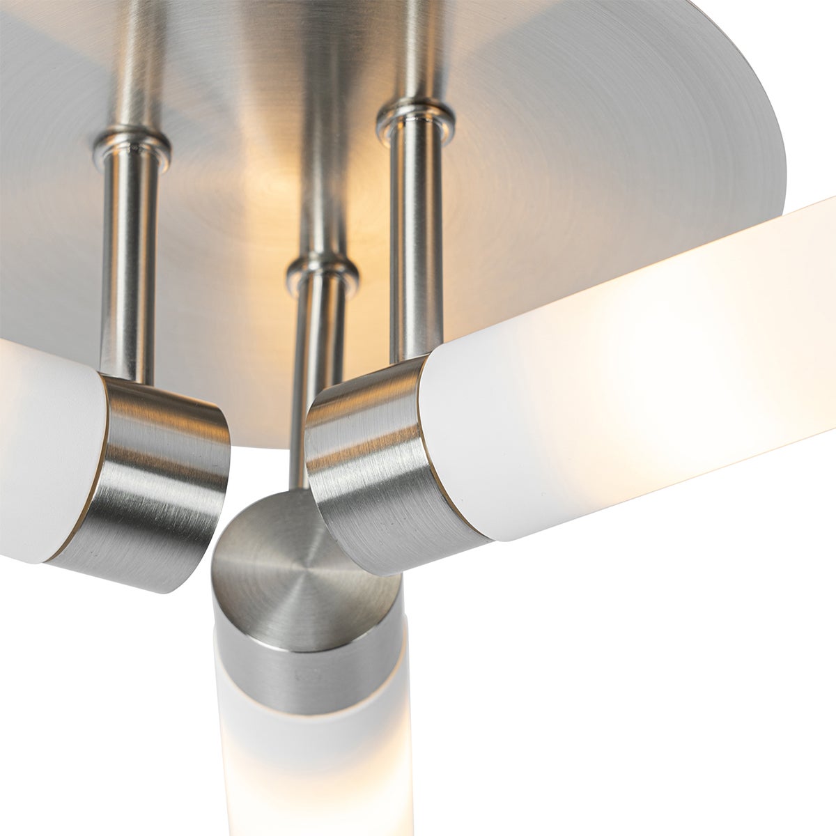 Moderne badkamerplafondlamp, staal, 3-lichts, IP44 - Bad