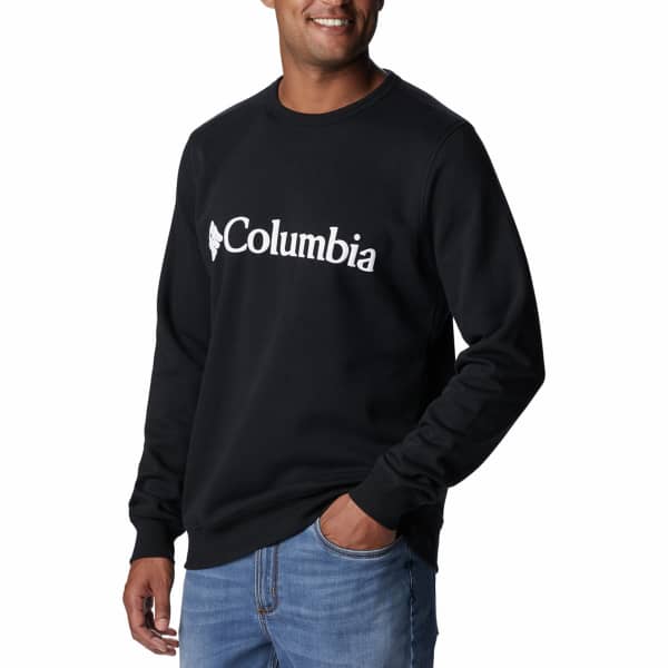 Sweatshirt COLUMBIA LOGO FLEECE CREW BLACK WHITE CHECK