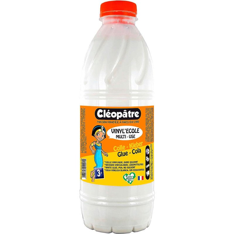 Colle blanche vinylique Cléopatre Vinyl'école - Flacon de 1 L