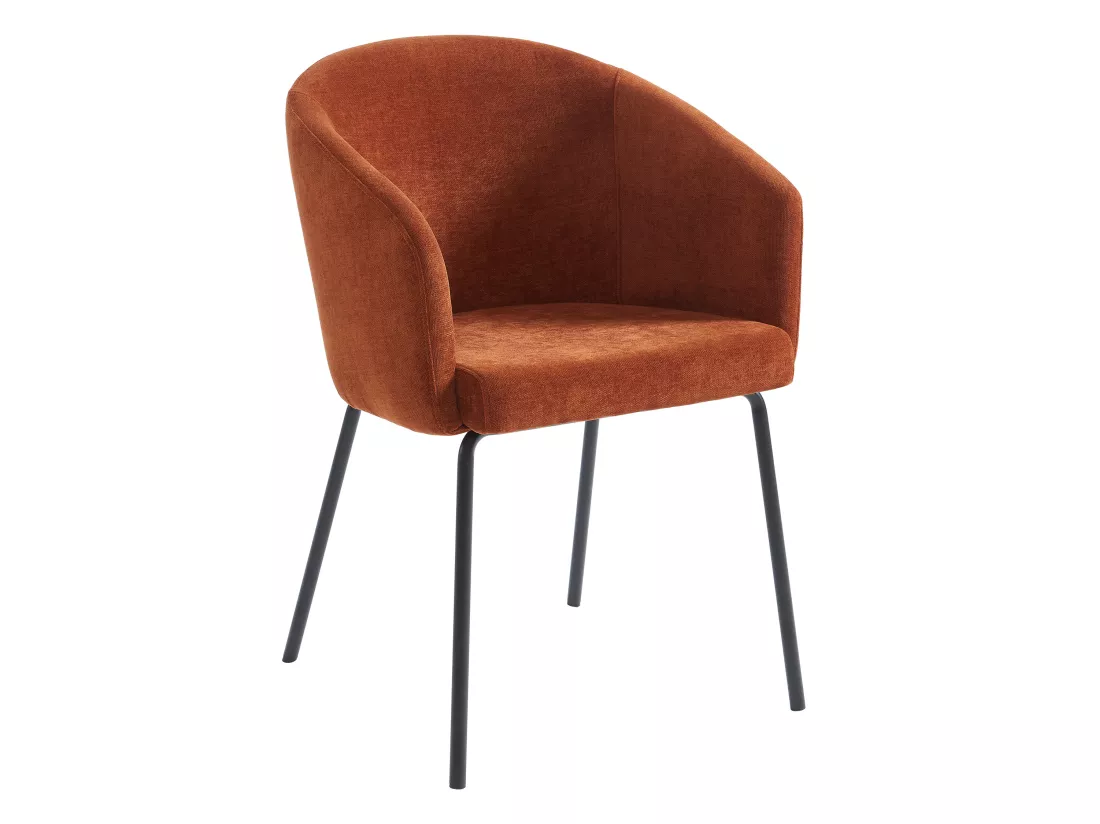 Lot de 6 chaises avec accoudoirs en tissu et métal - Terracotta - MORONI de Pascal MORABITO