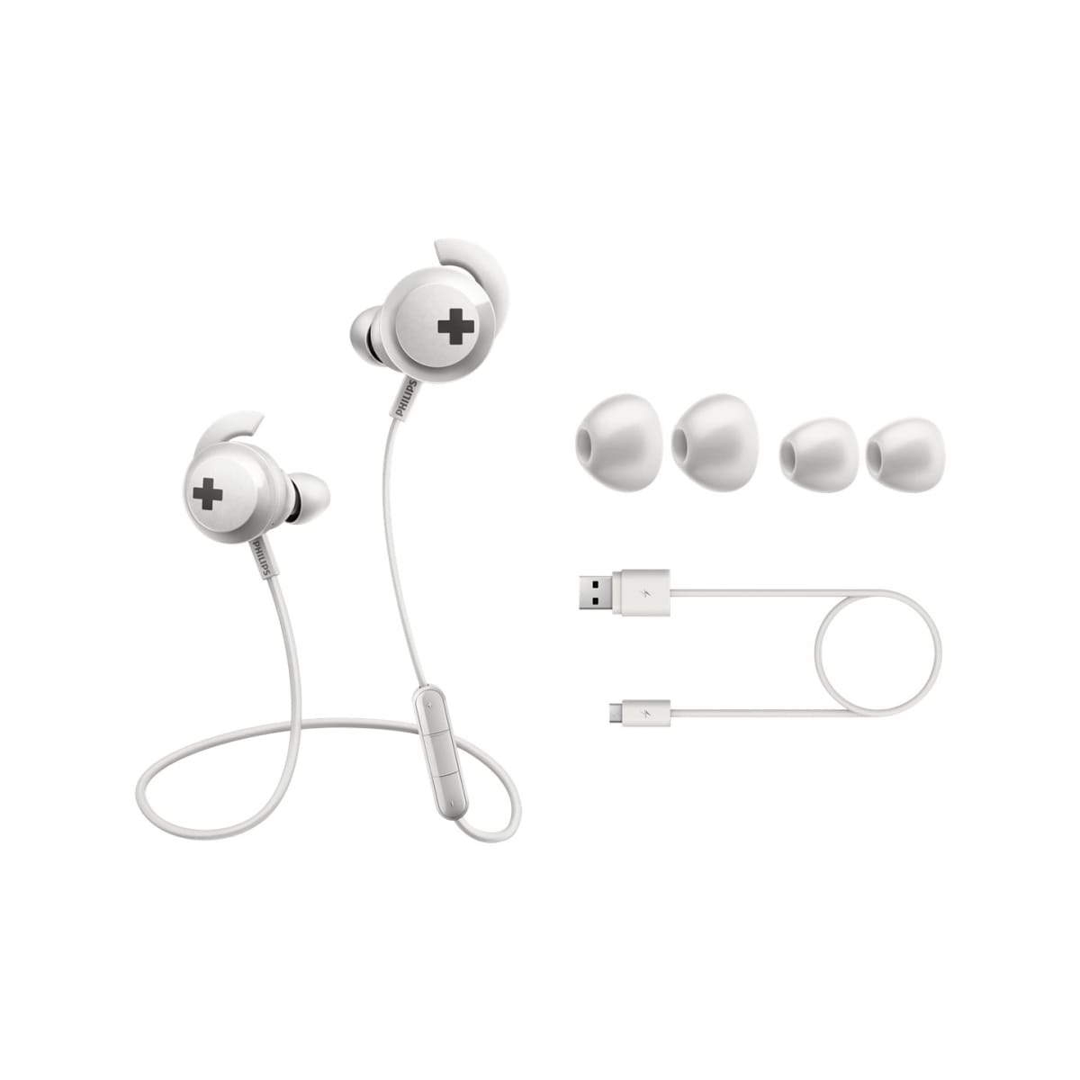 Philips SHB4305W Bluetooth Sportsøretelefoner - Hvit