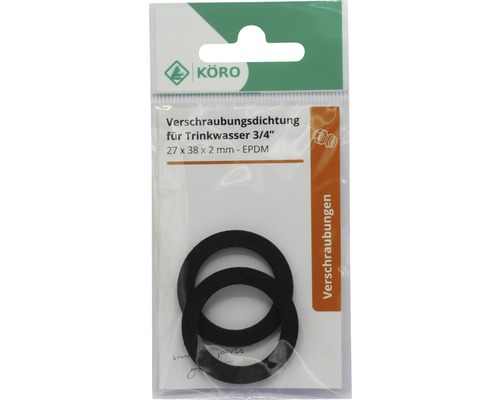 EPDM ring 27 x 38 x 2 mm 70 Sh.A voor 3/4