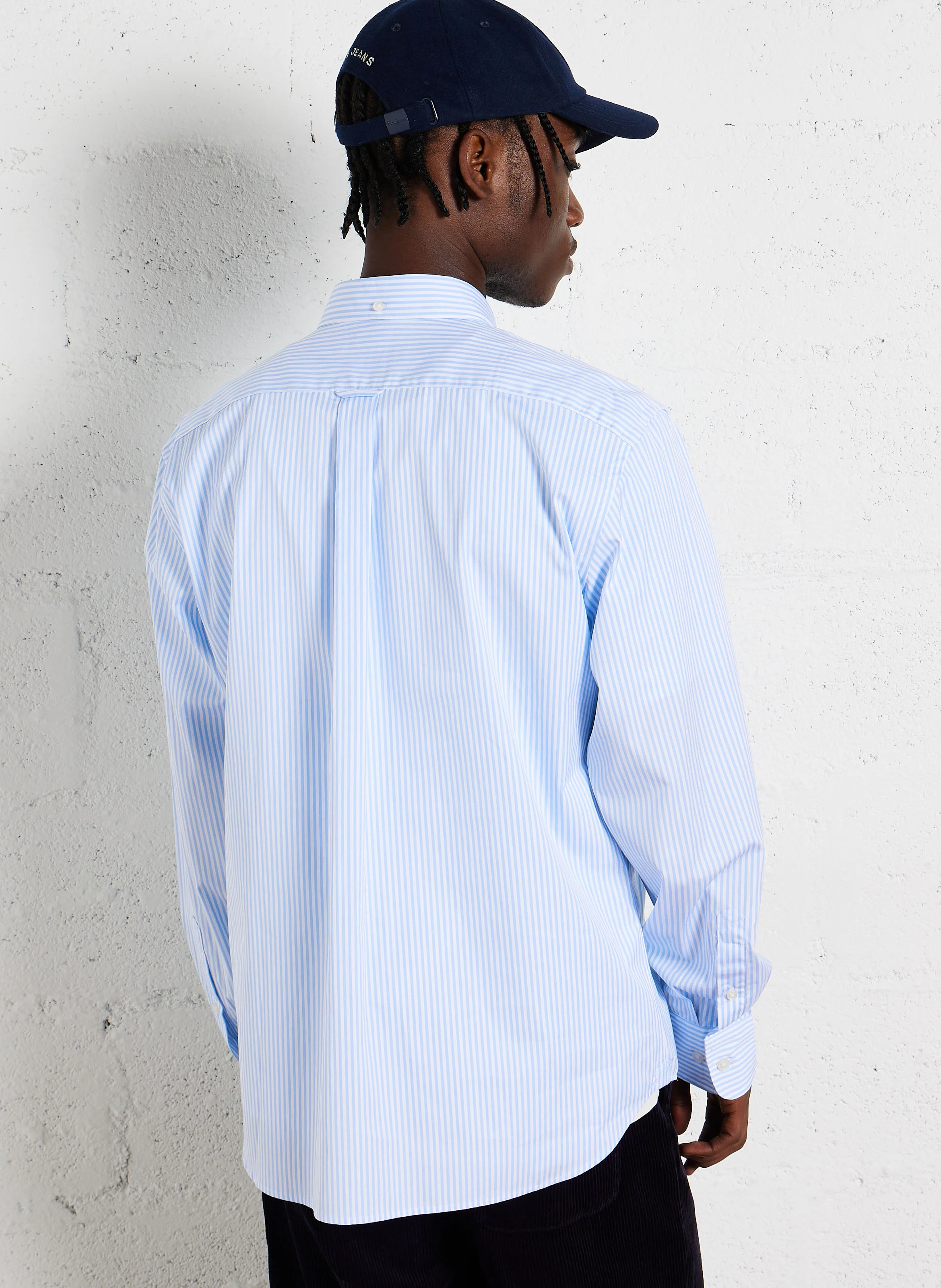 Chemise col américain en coton | Bleu
