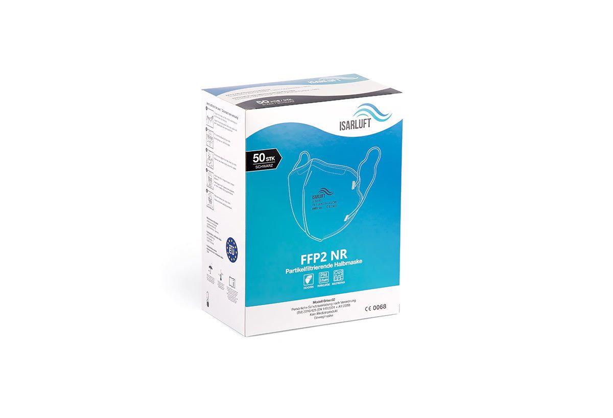 ISARLUFT FFP2-Maske schwarz (einzeln verpackt)