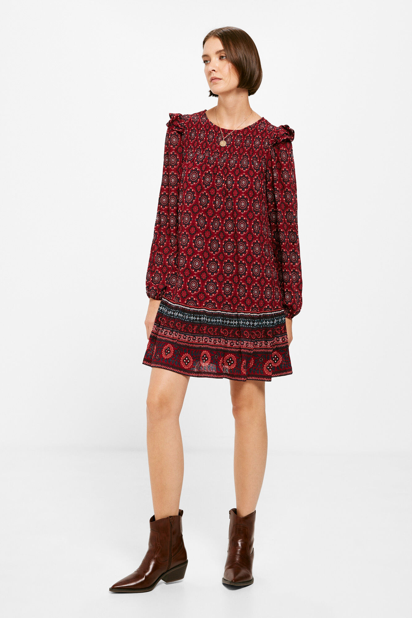 Vestido curto estampado