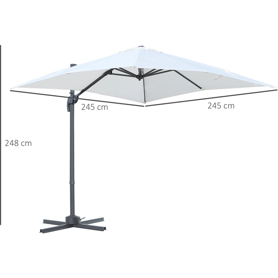 Outsunny Sonnenschirm mit 5-stufiger Neigung schwarz, beige
