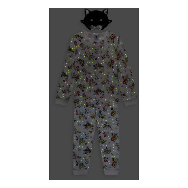 Petit Bateau Ensemble Pyjama Phosphorescent et Masque Mibale | Blanc