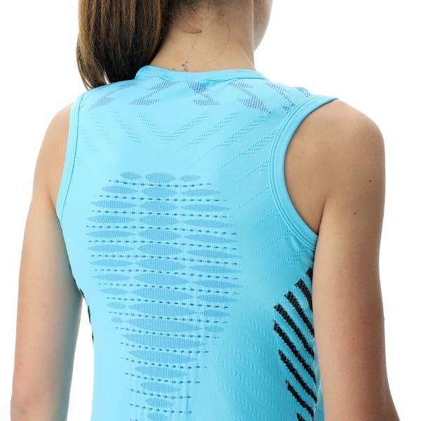 Débardeur running UYN LADY RUNNING ULTRA1 OW SLEEVELESS BLUE CURACAO/BLACK/PURPLE