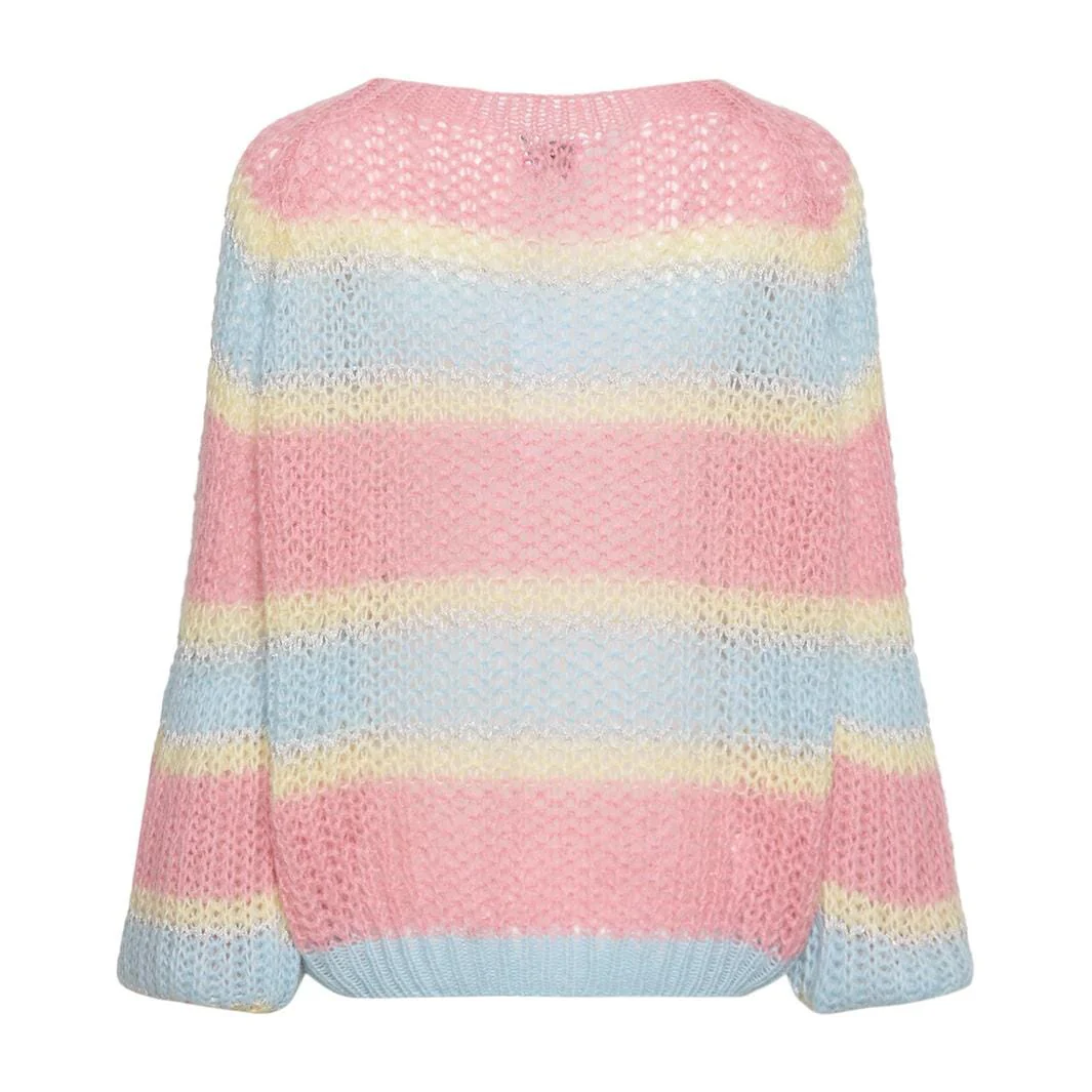 Noella Pacific Knit Sweater light blue rose mix