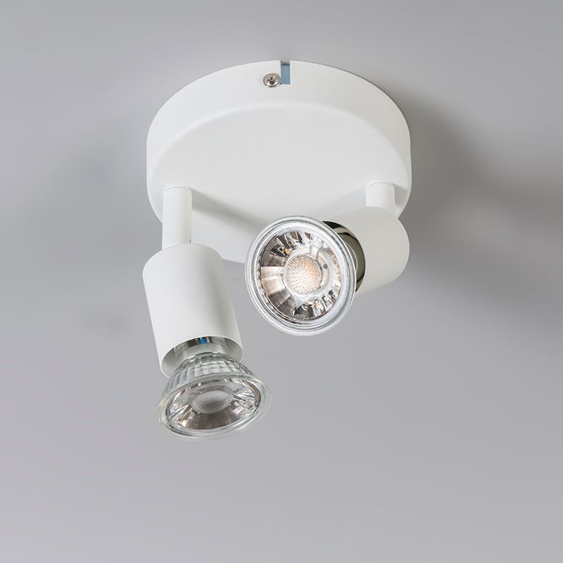 Moderne spot wit kantelbaar rond 2-lichts - Jeany