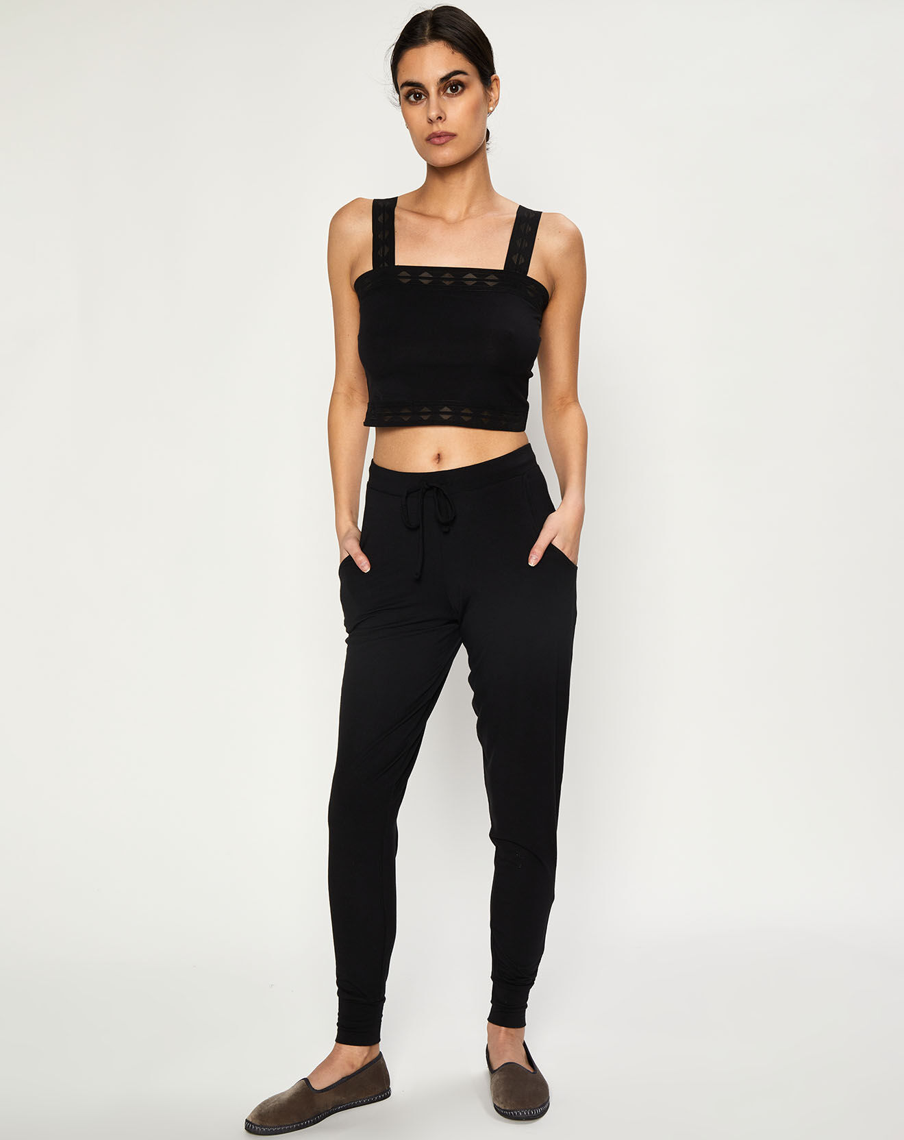 Huit Crop top Jeanne noir