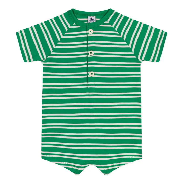 Petit Bateau Combishort Matelot Rayée | Vert