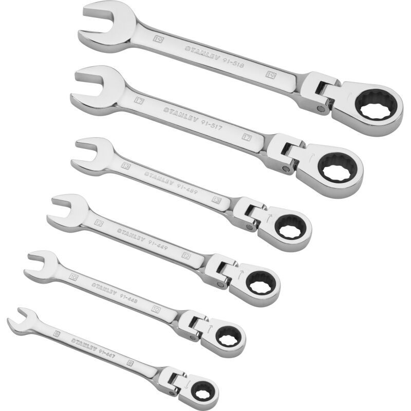 Clé mixte à cliquet à tête indexable - jeu de 6 pièces