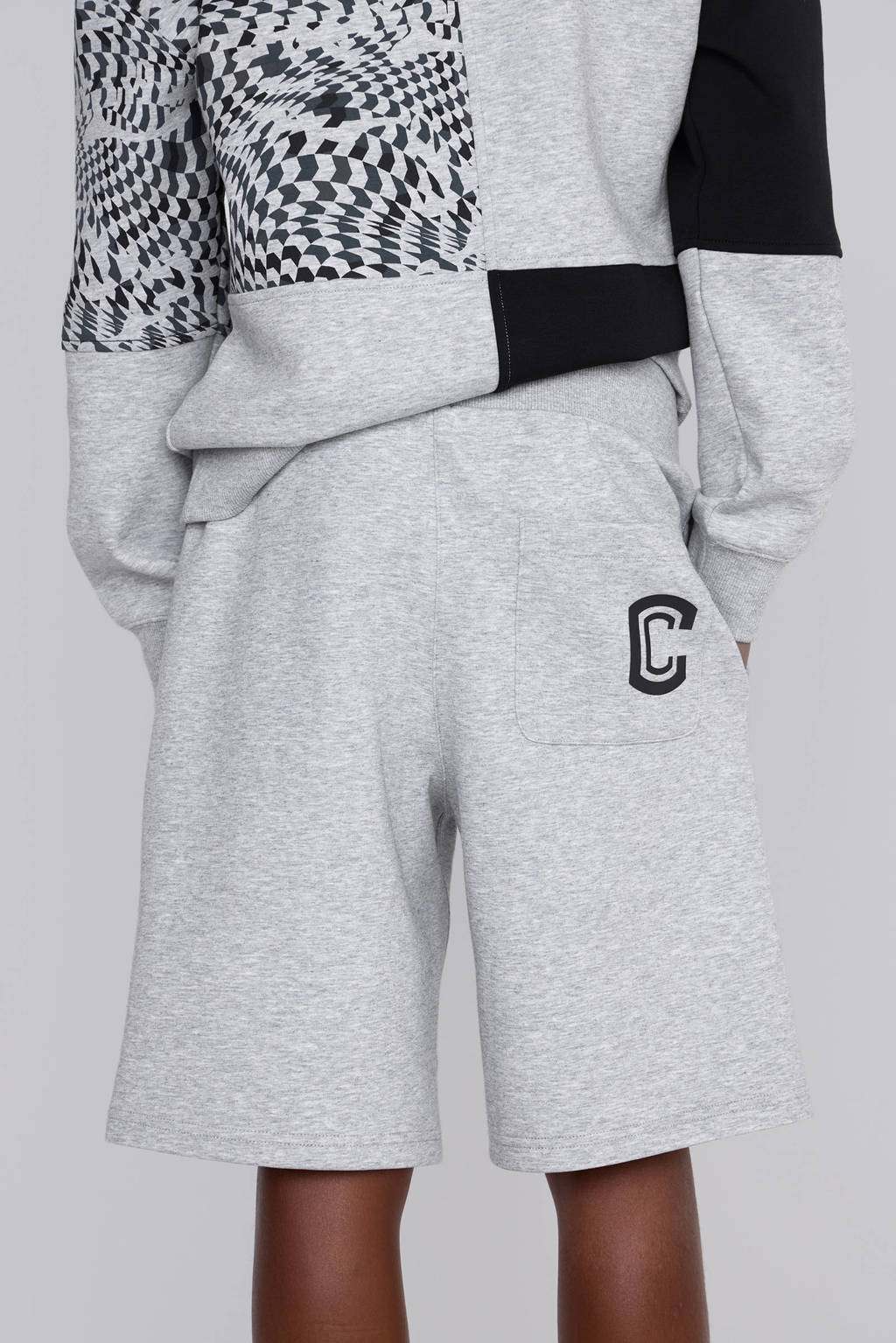 Coolcat Joggingshort Stephan met Print Grijs
