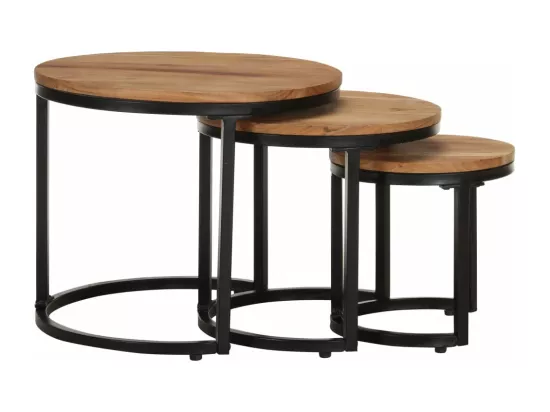 Tables d'appoint 3 pièces Bois d'acacia solide