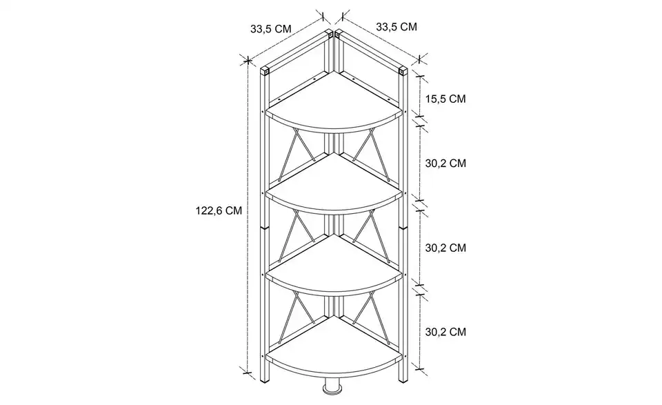 Eckregal Anthrazit 123 cm