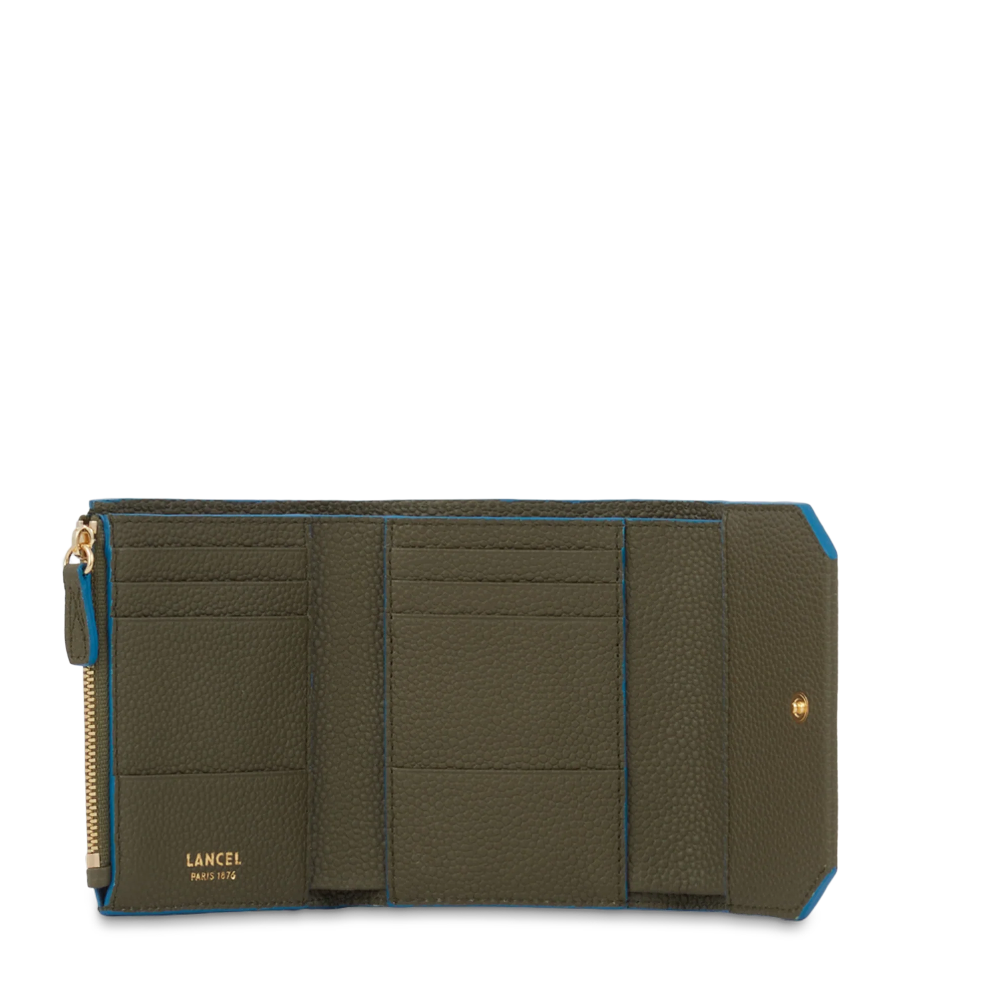 Portefeuille compact medium rabat Ninon de Lancel-Kaki fonce