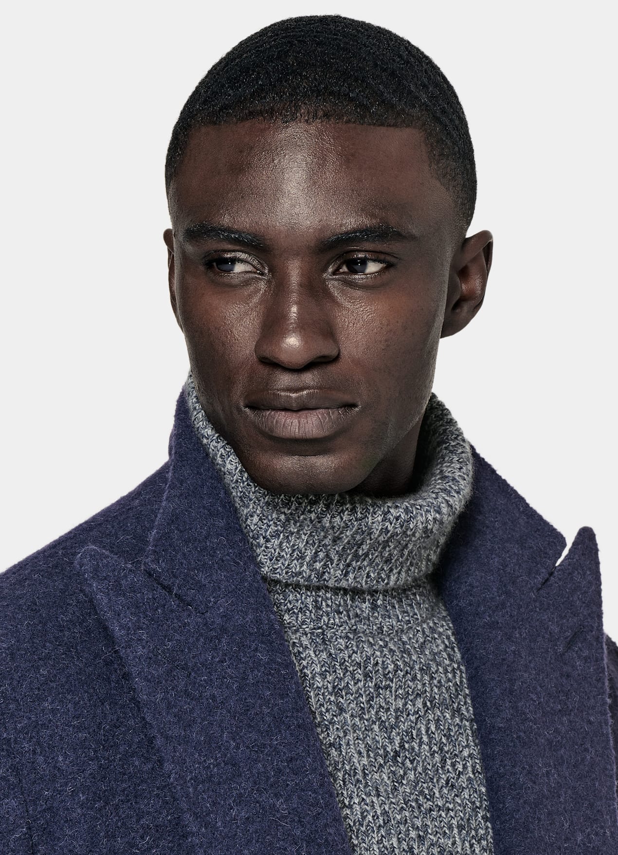 Manteau ceinturé bleu moyen