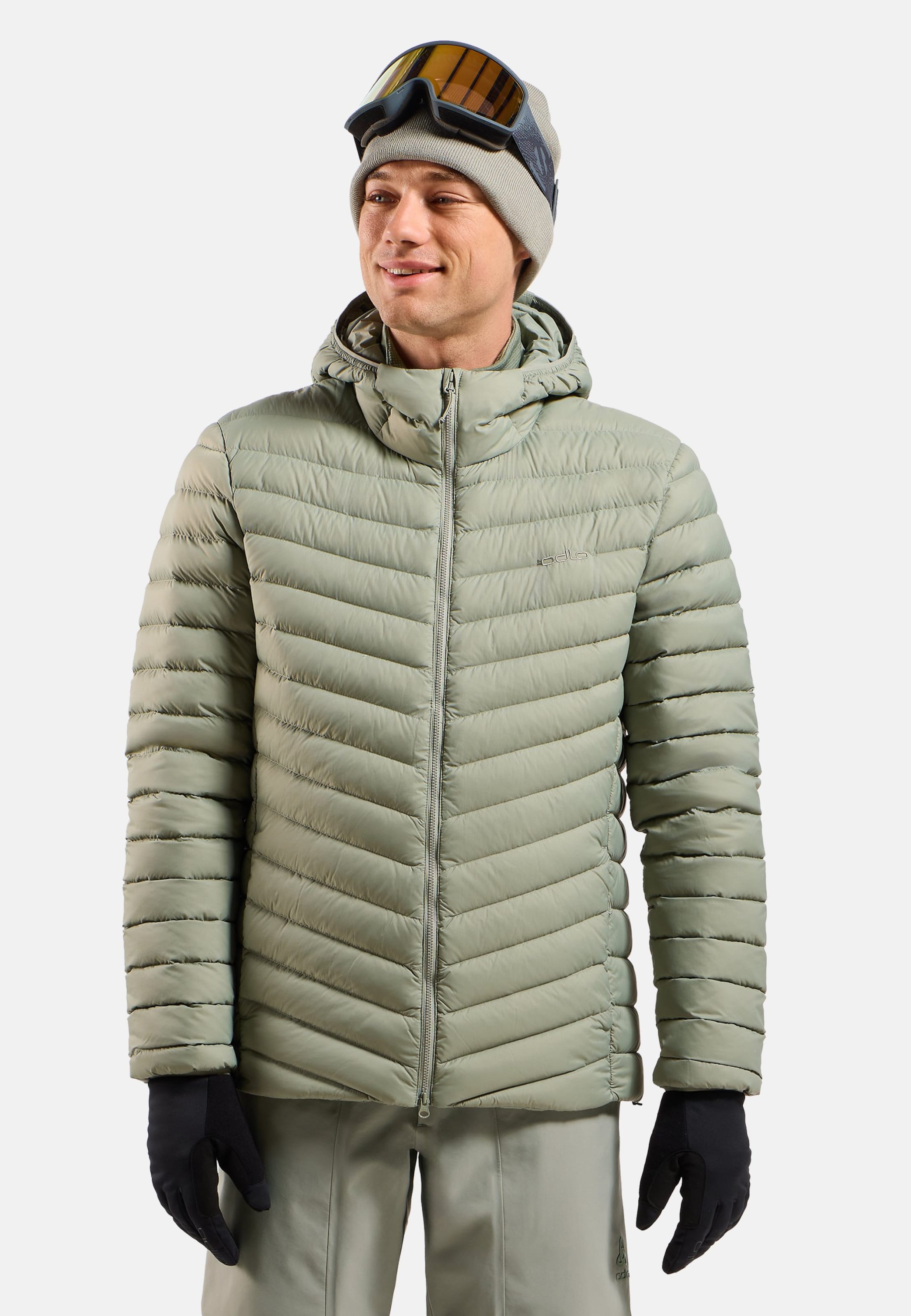 Kompakte X-Alp Daunenjacke mit Kapuze 2.0 in shadow