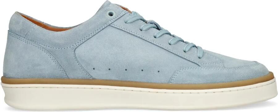 Manfield Heren Blauwe suède sneakers