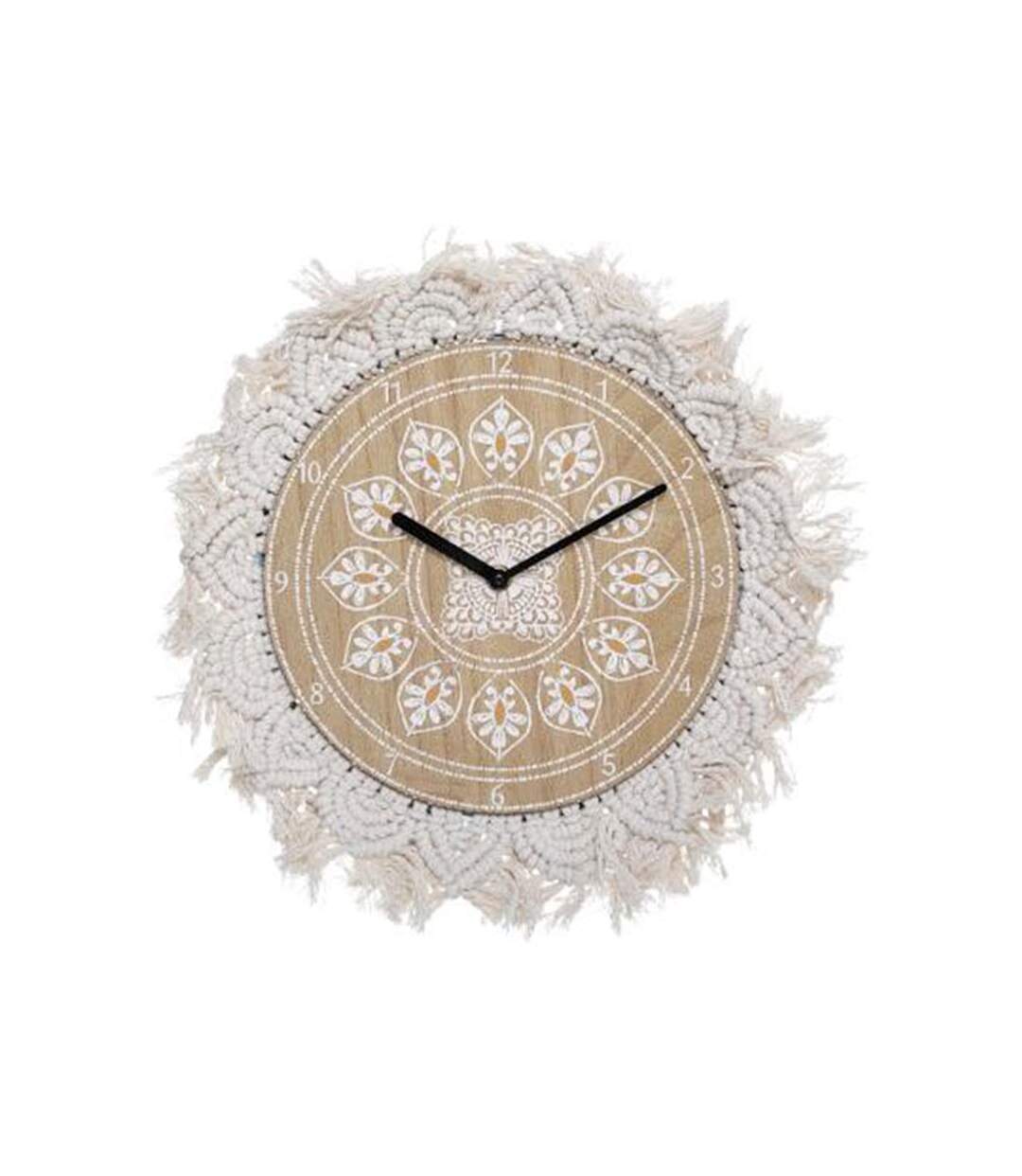 Horloge Murale Macramé Idylle Folk 38cm Naturel