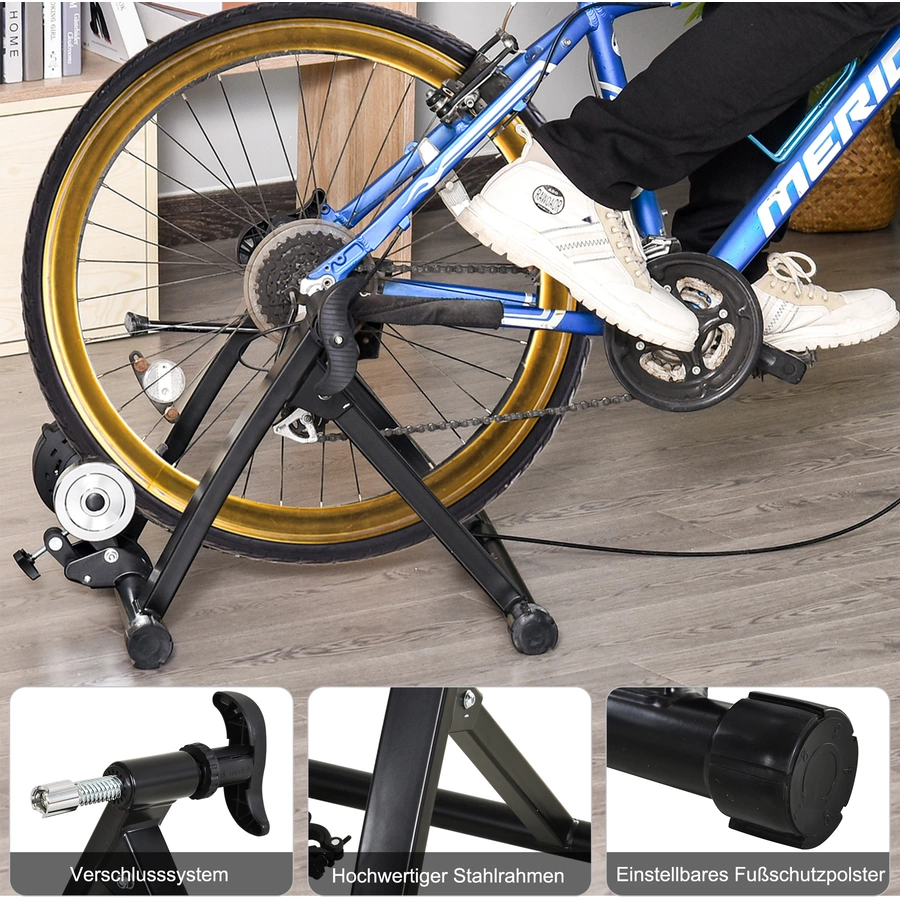 HOMCOM Rollentrainer klappbar schwarz