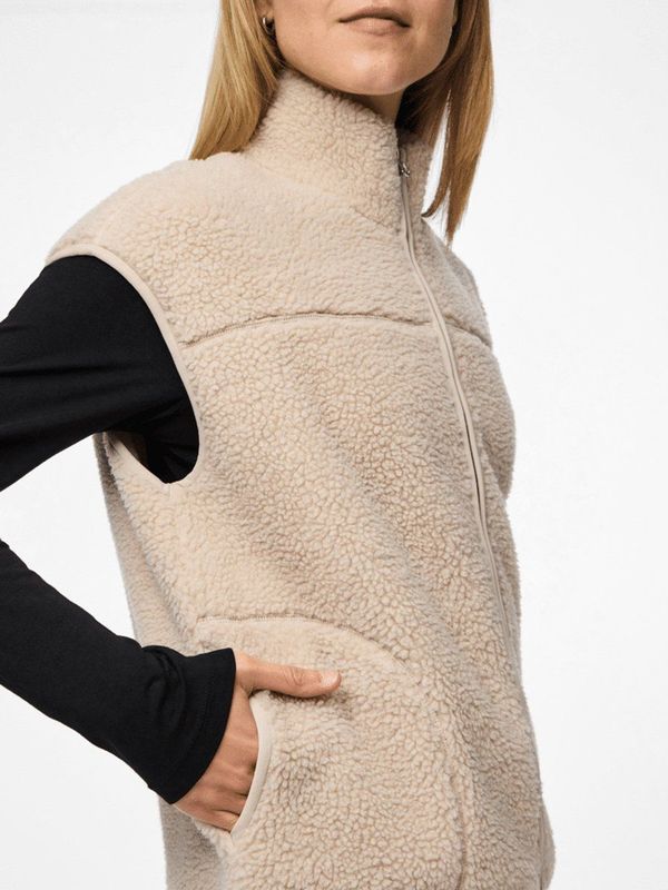 Pieces Pcsadia Teddy Vest Noos Bc voor dames, Zilvergrijs, XL