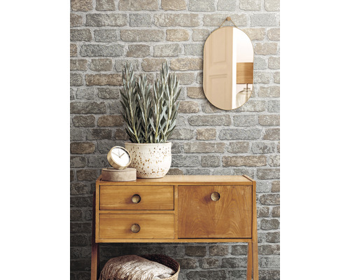 Vliesbehang 58410 Brique Stones grijs