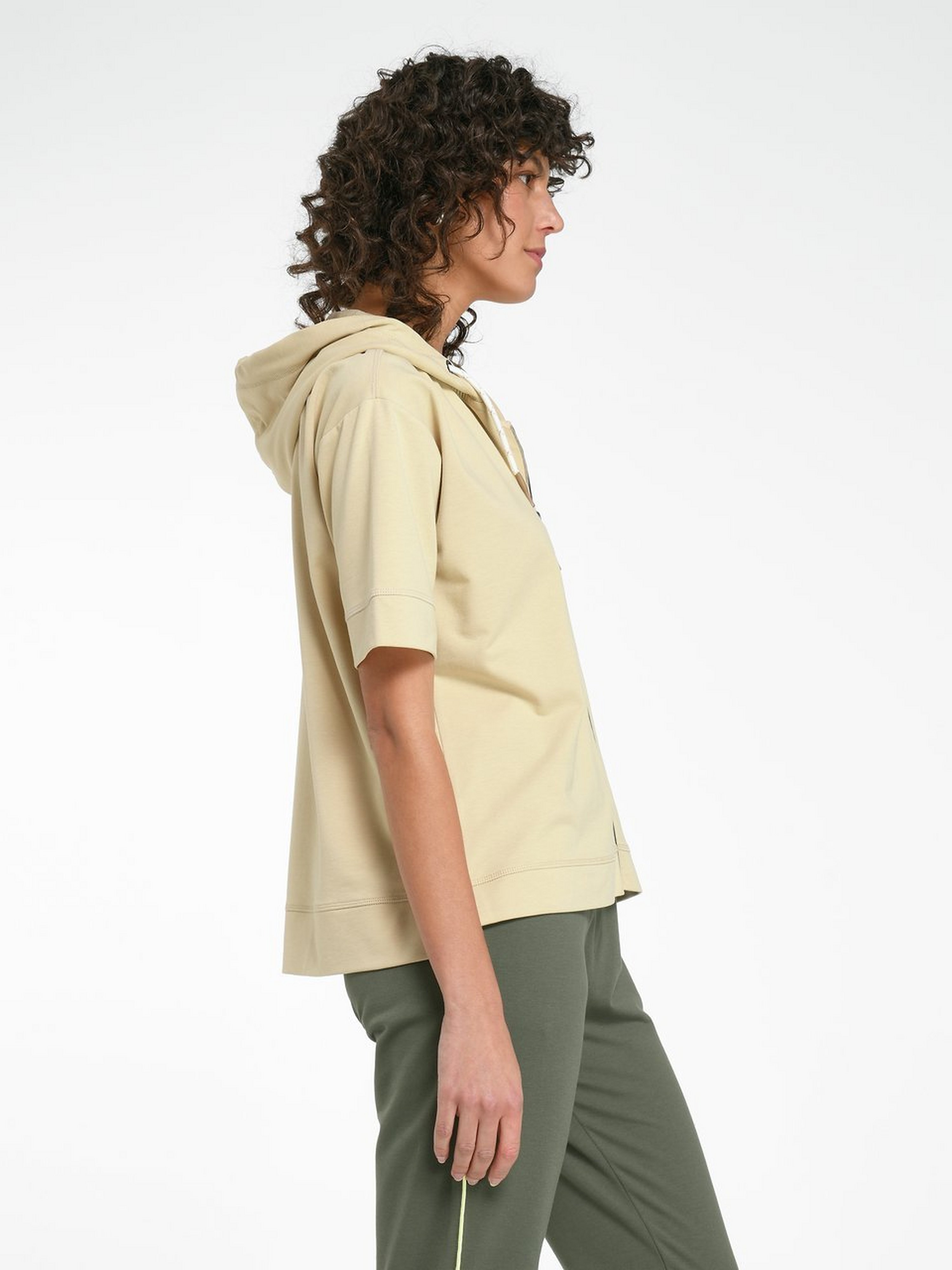 Kapuzen-Sweatjacke mit 1/2-Arm