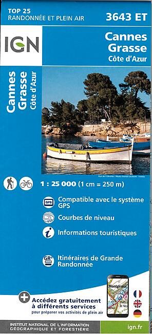 IGN - TOP25 3643ET CANNES GRASSE 1 25 000