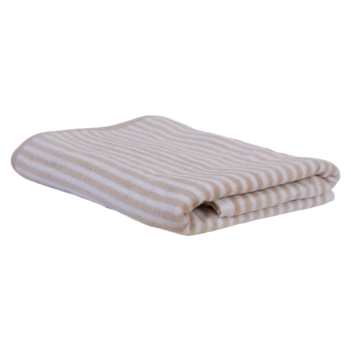 OMHU Frotté Stripe Håndklæde, Sand, 50x100 cm