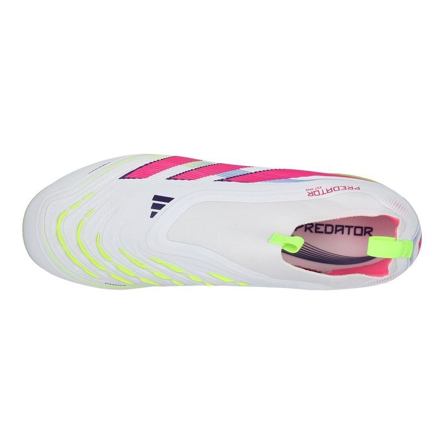 adidas Predator Elite Laceless FG Celestial Victory - Blanc/Lucid Pink/Lucid Lemon Enfant