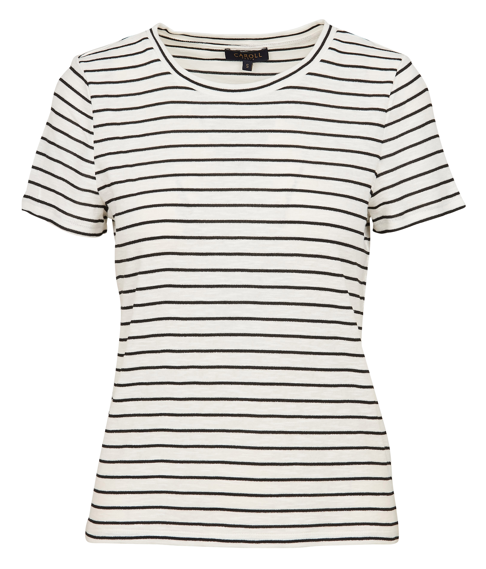 TPENNY - Tee-shirt col rond rayé en coton mélangé | Noir