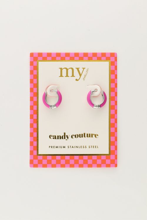 Candy kleine oorringen paars