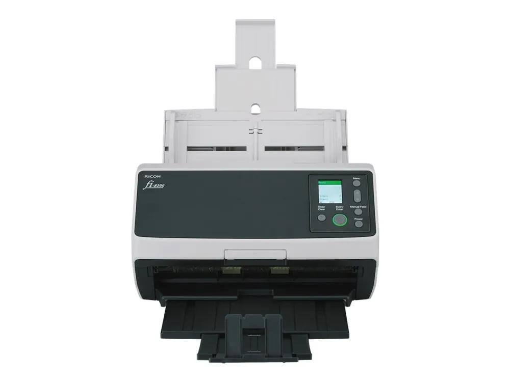 Ricoh fi-8190 - Dokumentscanner - Dual CIS - Duplex - 216 x 355.6 mm - 600 dpi x 600 dpi - op til 90 ppm (mono) / op til 90 ppm (farve) - ADF (100 ark) - op til 13000 scanninger pr. dag - USB 3.2 Gen 1, Gigabit LAN