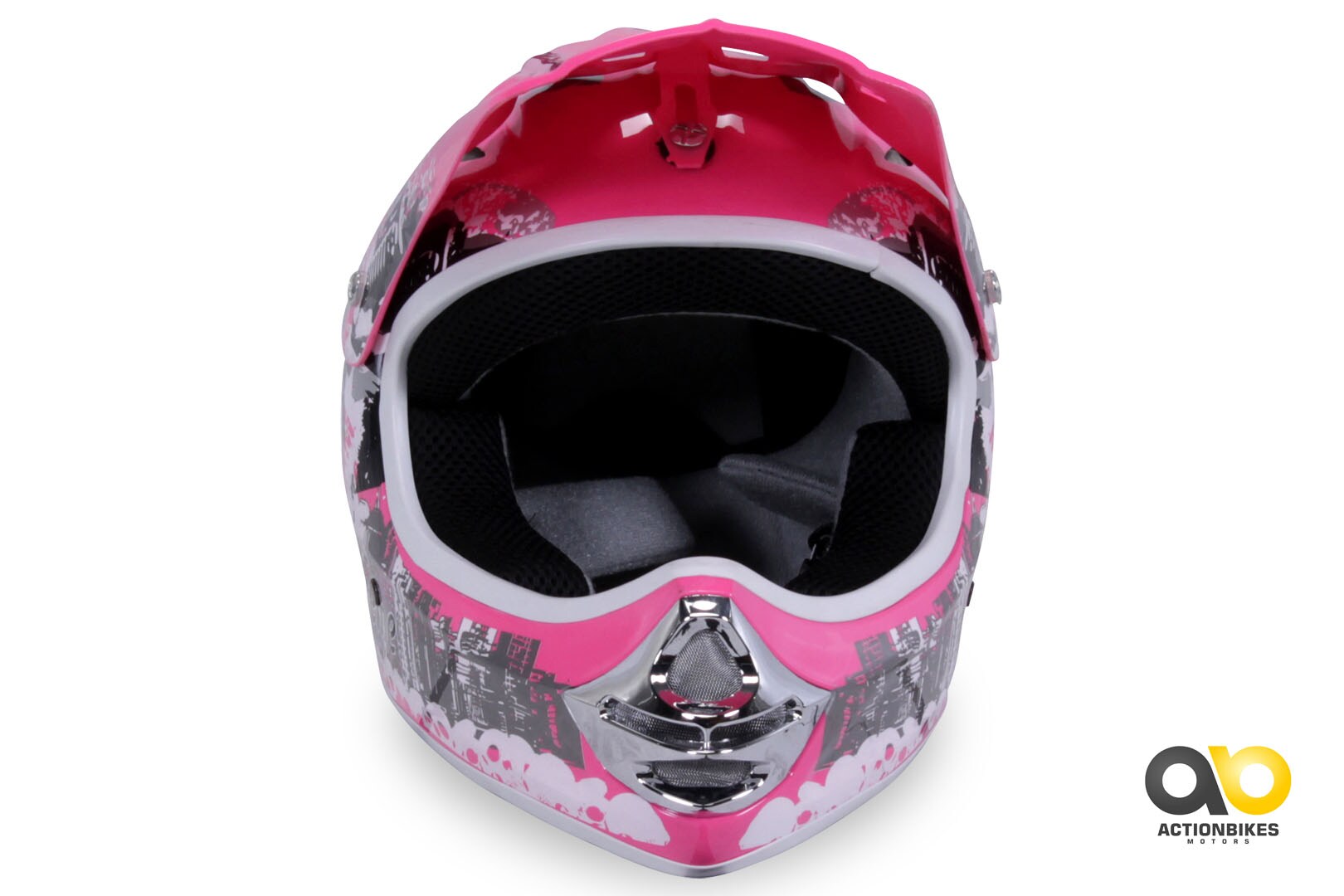 Crosshelm für Kinder, X-treme, Kinderhelm, Pink, Innenpolster, Be- und Entlüftungssystem, Kinnriemen (L)