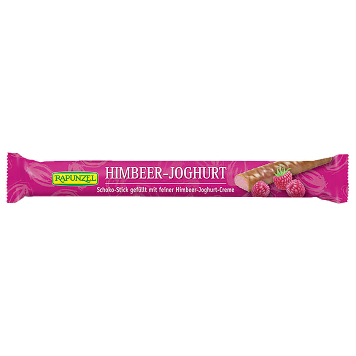 Stick bio au chocolat au lait fourré à la crème de yaourt et framboises