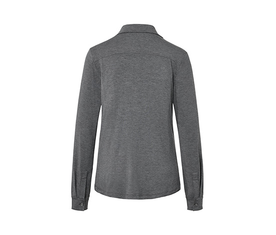 Blusenshirt mit Knopfleiste, grau meliert