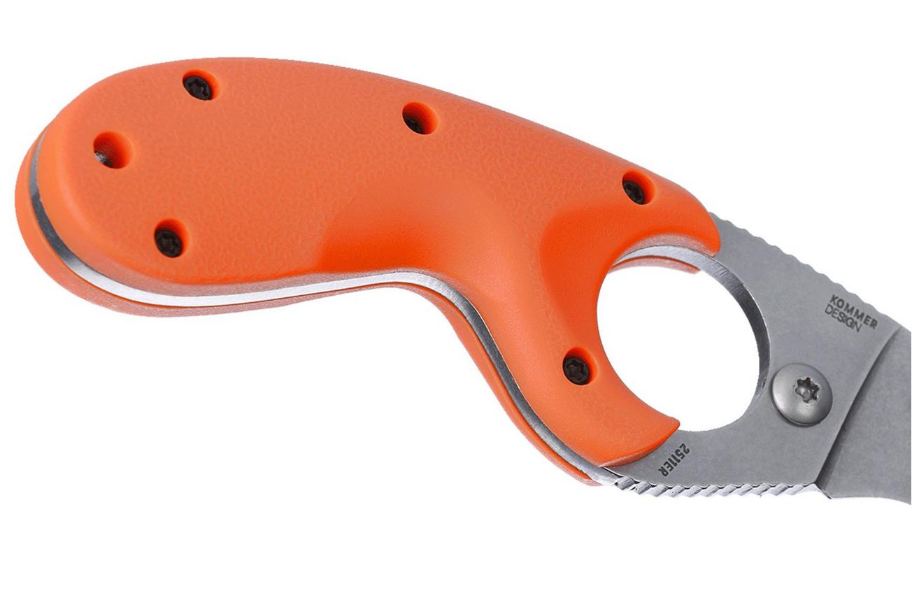 CRKT Bear Claw Stonewash, Veff Serrations 2511ER Orange GRN reddingsmes, Russ Kommer design