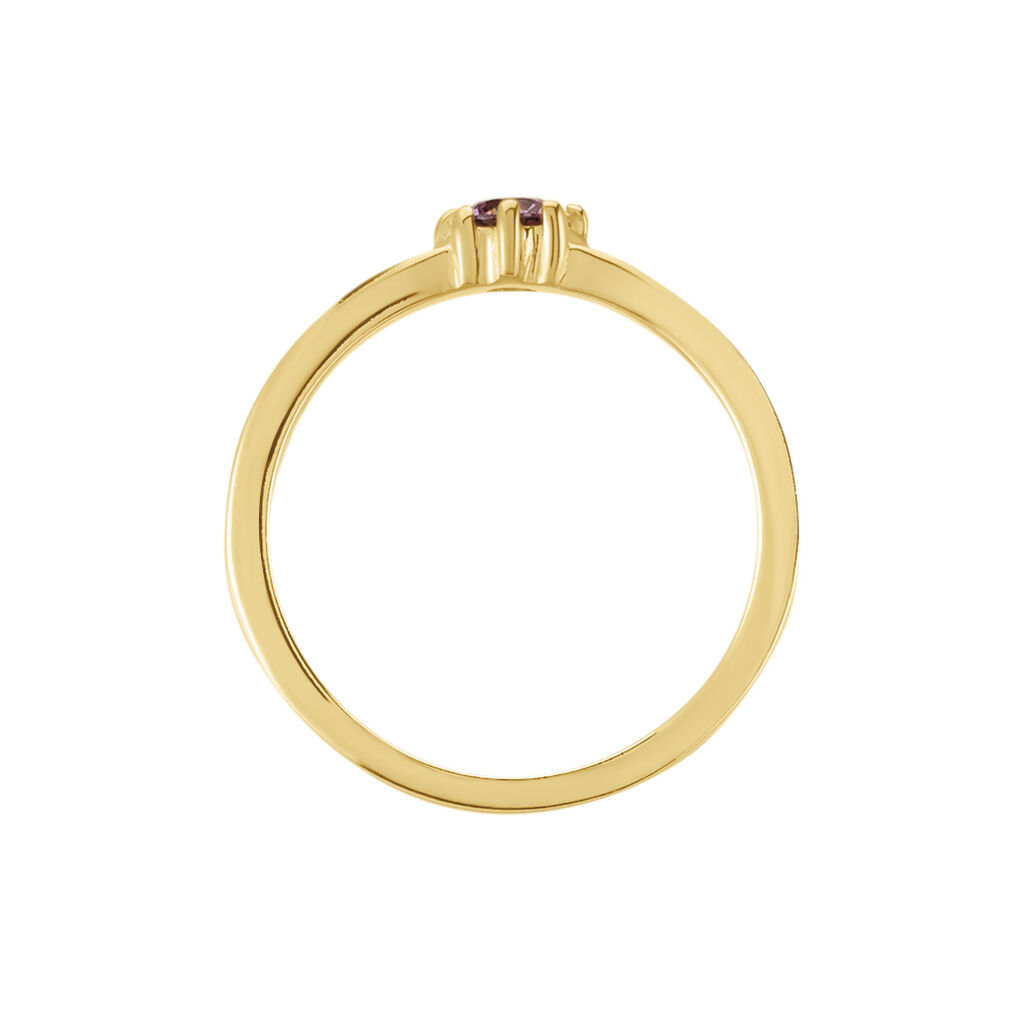 Bague Rosa Plaqué Or Jaune Oxyde De Zirconium