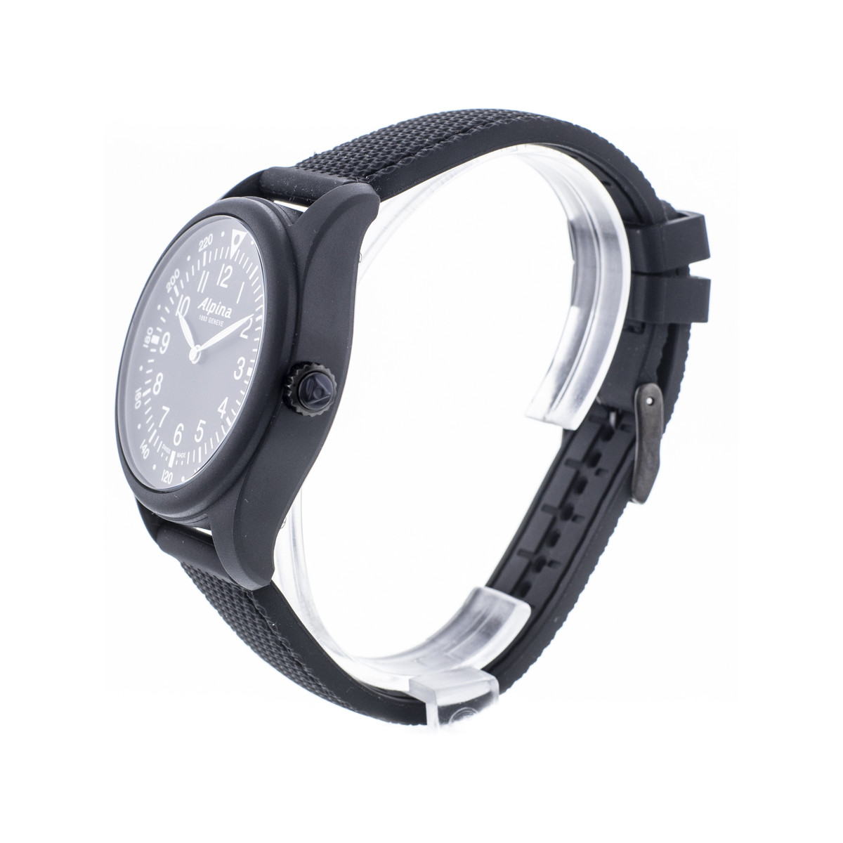 Montre d'occasion Alpina Startimer X homme fibre de verre bracelet caoutchouc noir