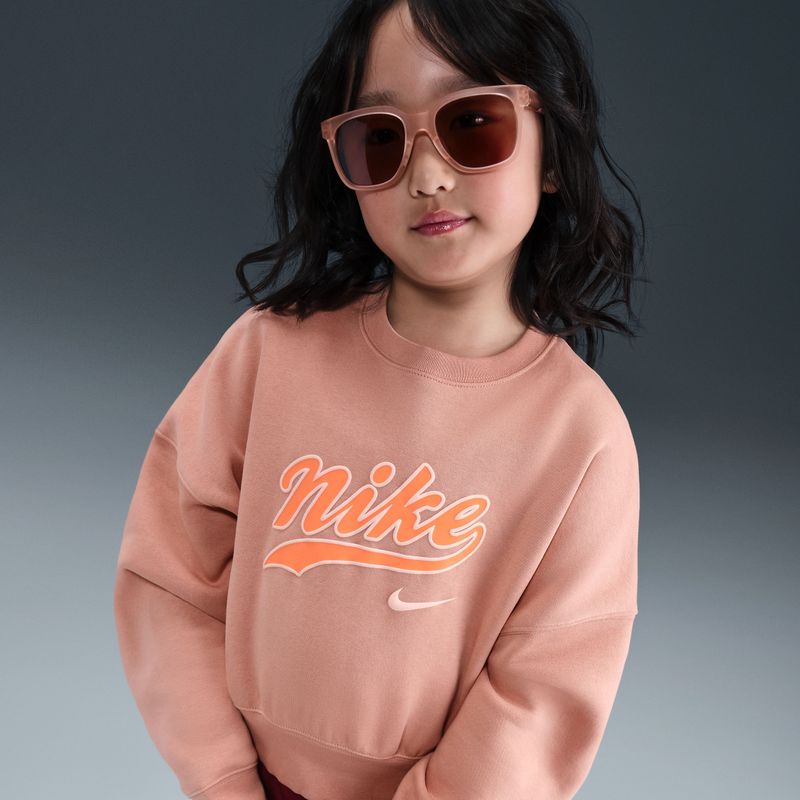 Nike - Kort Sweatshirt - Roze - Fleece - Voor Meisjes