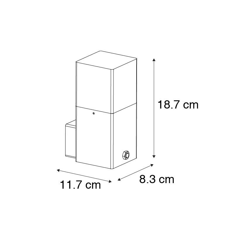 Buiten wandlamp zwart IP44 met schemerschakelaar - Denmark