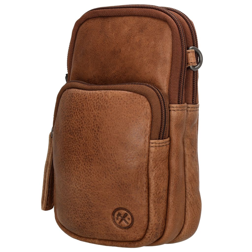 Hide & Stitches Paint Rock Telefoontasje Cognac