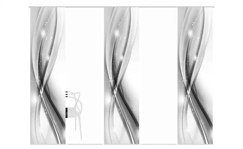 Schiebevorhang Set 5tlg. Grau 5er-Set