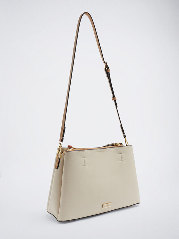 Bolsa tote com pingente - Off-White