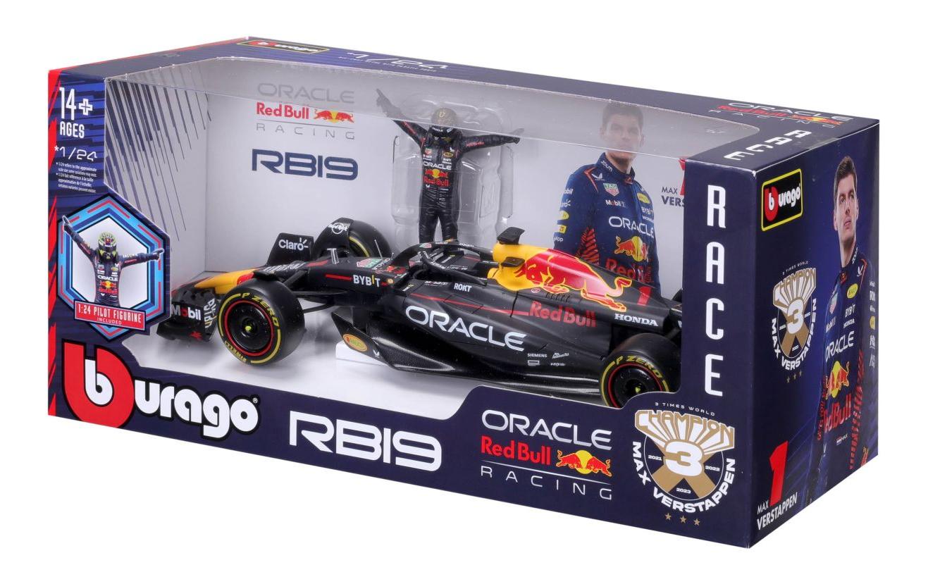 Red Bull F1 RB19 mit Figur 1:24Sammlermodell im Massstab 1:24