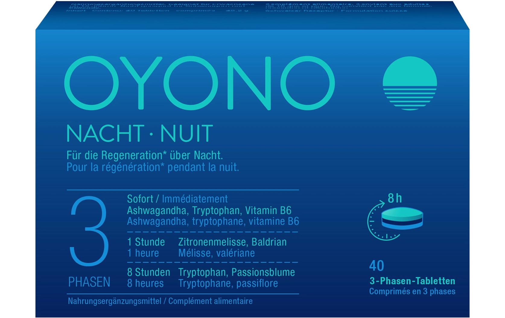 Nacht 40 TablettenVeganes Nahrungsergänzungsmittel für einen erholsamen Schlaf